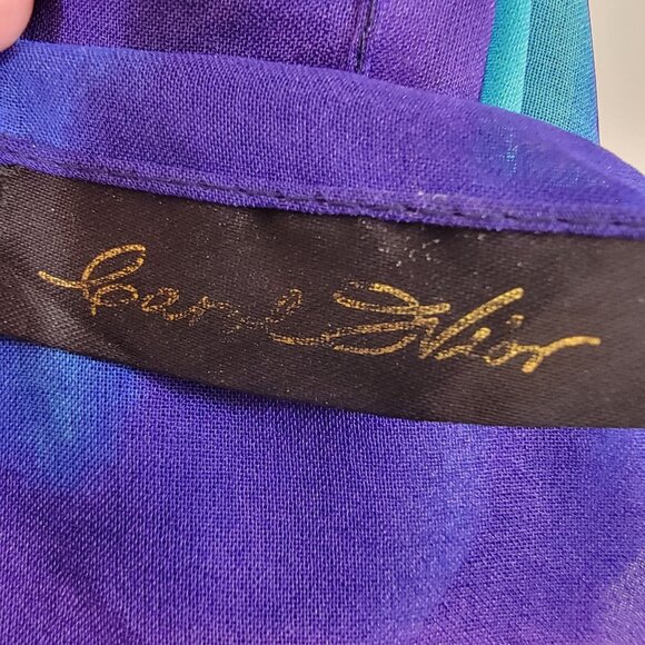 Carol Wior Scarf Rectangle Blue Multicolor Mixed‎ Print Made In Italy EUC - Picture 3 of 5